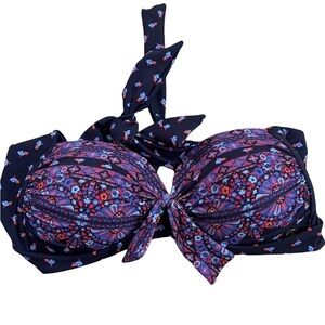 Azura Floral Multi Color Padded Bikini Top Swimming Beach